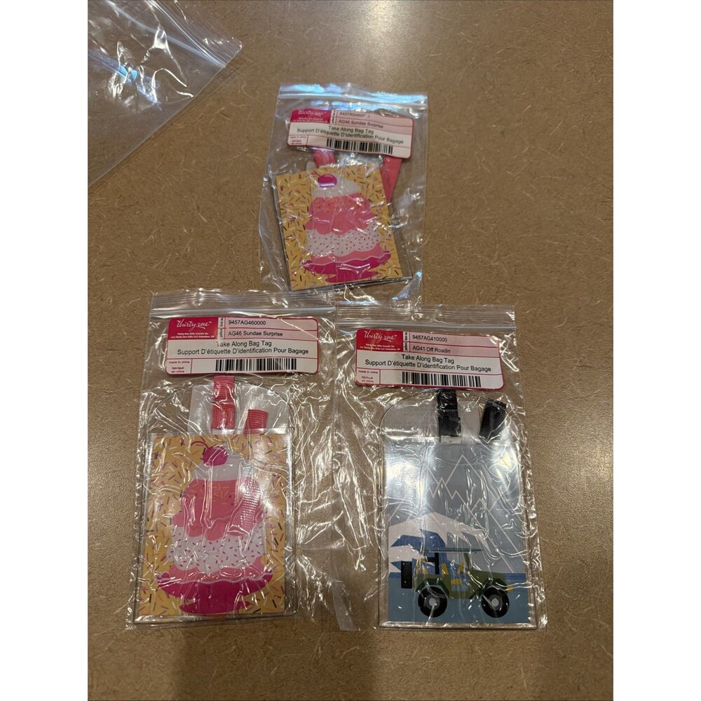 3 Thirty One - Take Along Bag Luggage Tags - Off Roadin & 2 Sundae Surprise Tag